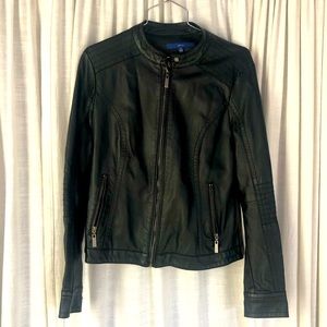 Vegan leather motorcycle Jacket